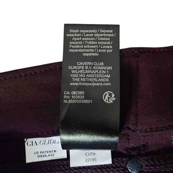 Womens Liverpool The Gia Glider Aubergine Skinny Pant Purple Ponte Size 4/27 NWT - Picture 4 of 10